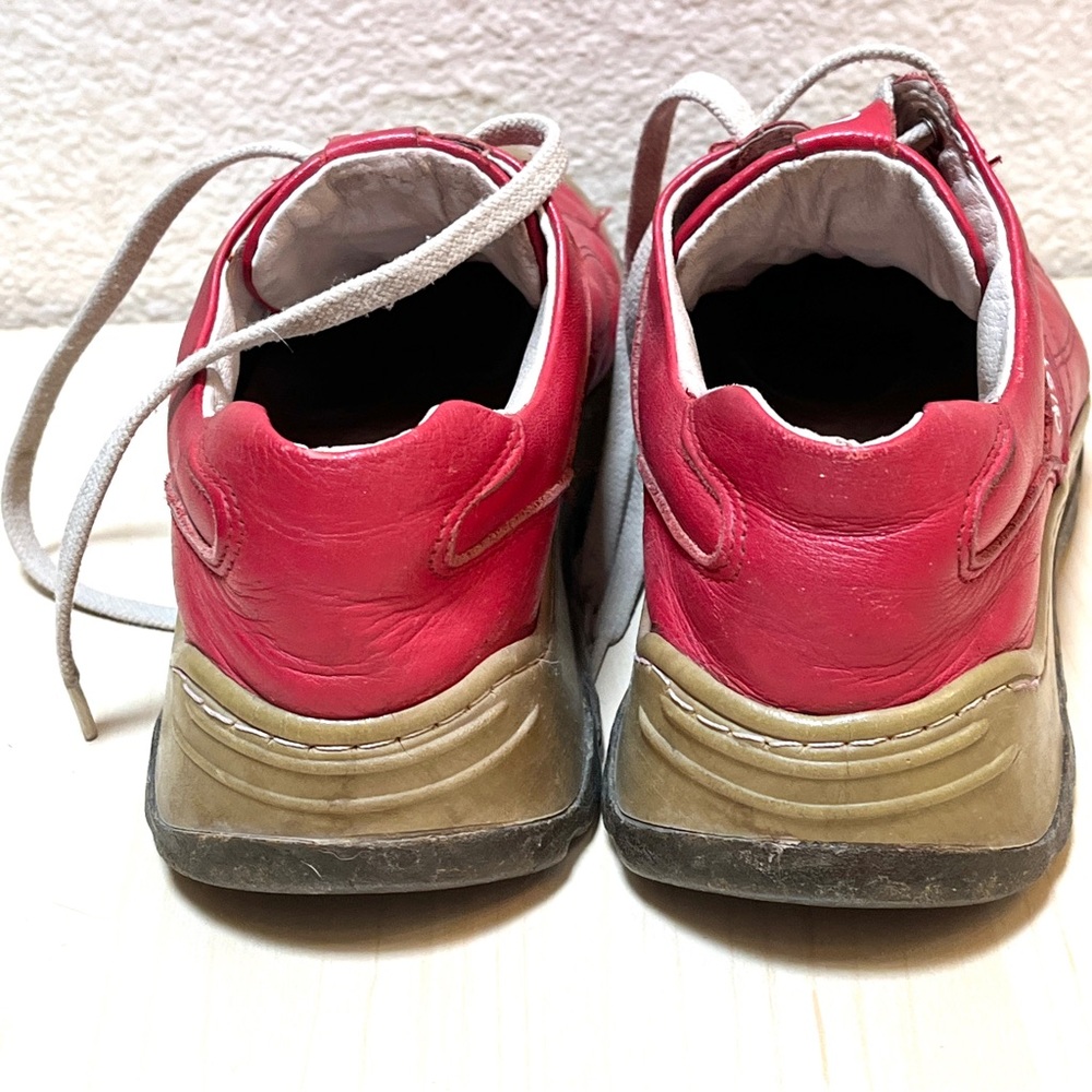 Dispon Brand- Red Leather Women's Sneakers Lace Up Shoes - Taiwanese- Rare EUC - Picture 4 of 13